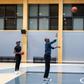 Photos: President Kagame shoots hoops with Muhoozi, Mwenda