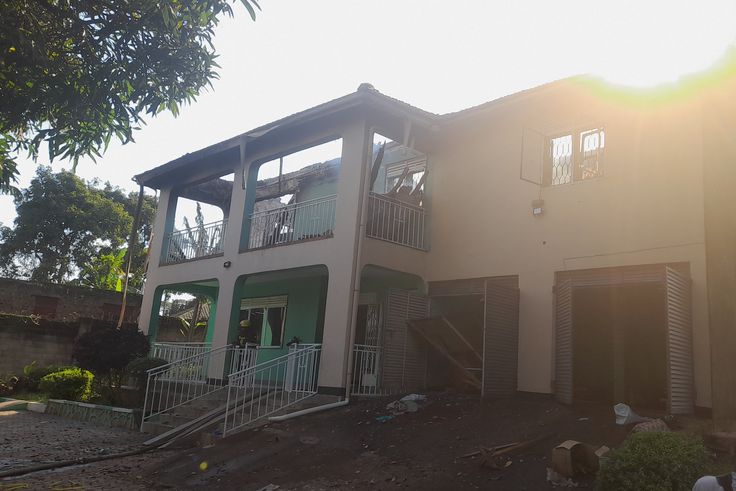 PHOTOS: Fire destroys home of late DP present Ssemogerere