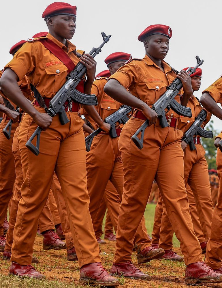 Junior prisons officers during a parade