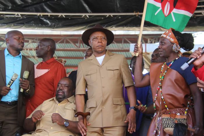 Maina Njenga during a prayer meeting held at Kabiruini Showground in Nyeri