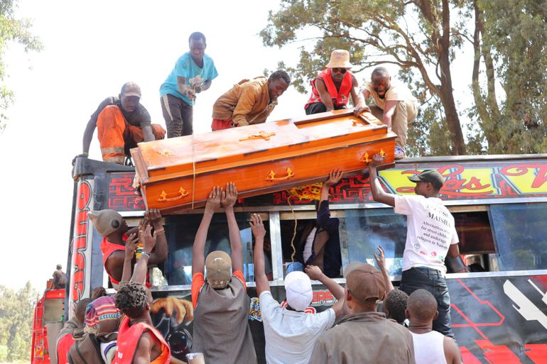 The funeral procession and burial of street children on Thursday,  January 29 following the intervention of Nairobi politician Agnes Kagure.