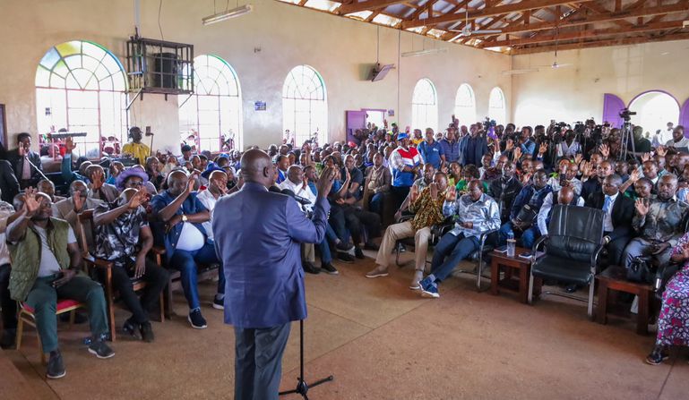 Rigathi Gachagua addressing the congregation during a church service at ACK Diocese of Mt. Kenya Central Gitugi Church