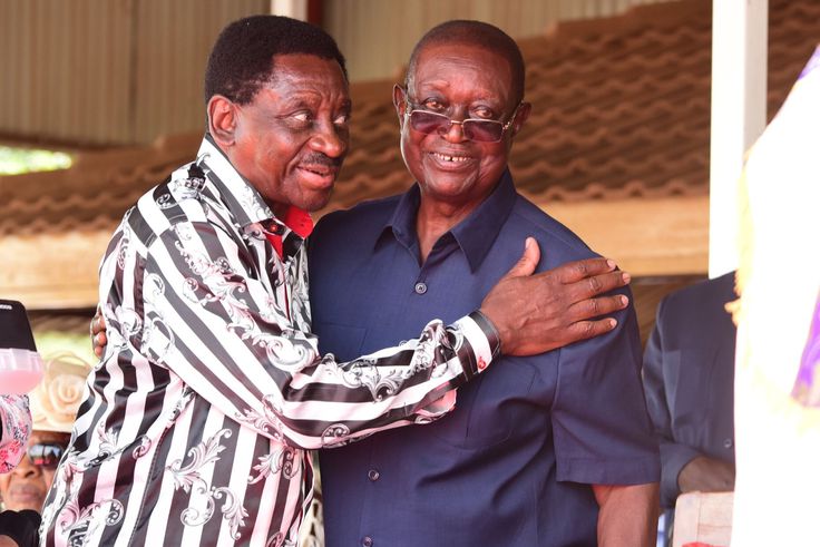Siaya Governor James Orengo with Siaya Senator Oburu Odinga at the latter's 80th birthday celebrations, October 15, 2023