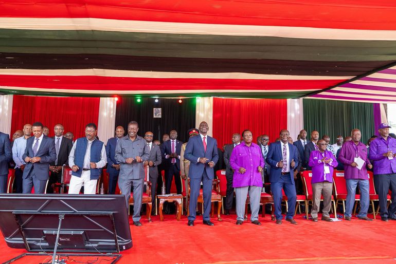 President William Ruto and other leaders during the 2026 Labour Day Celebrations held in Vihiga County