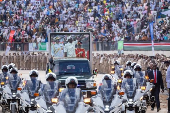 President William Ruto during Madaraka Day Celebrations in Wajir Stadium