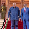 Former President Former President Uhuru Kenyatta alongside his successor, President William Ruto, at State House, Nairobi