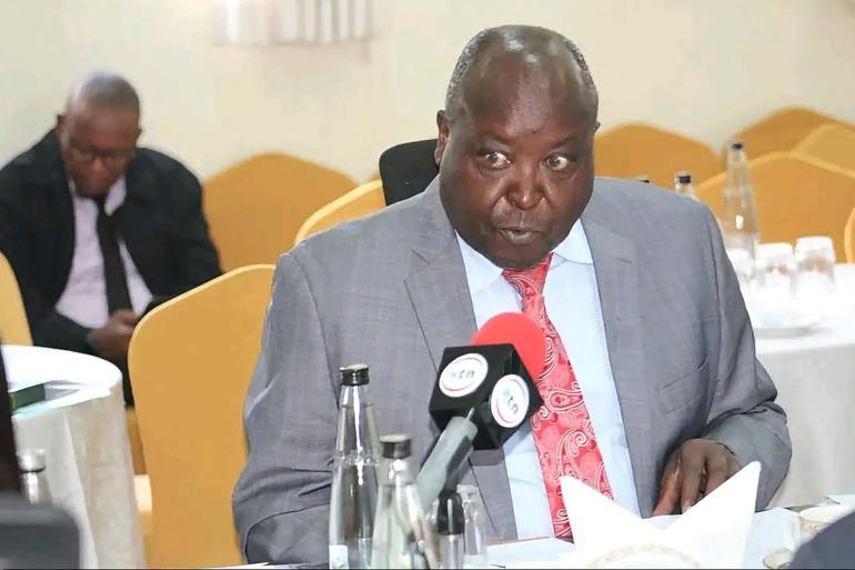 Nakuru Town West MP Samuel Arama was captured throwing loaves of bread into a crowd during a community feeding exercise as residents scrambled to catch (Image: Files)