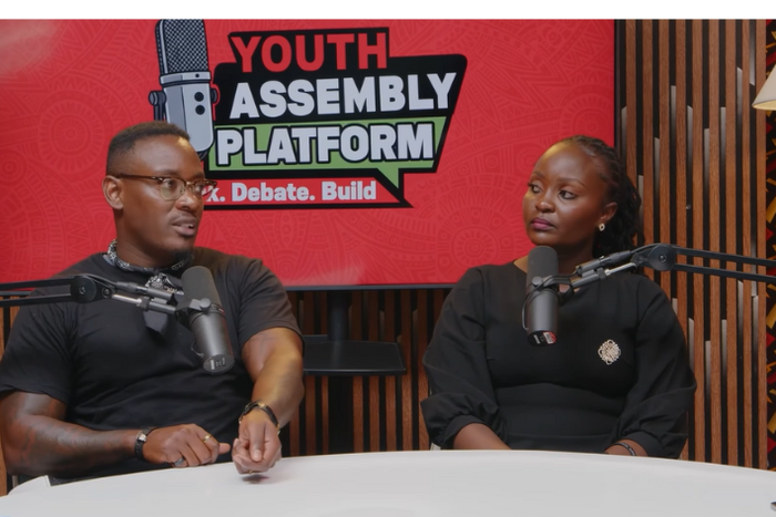 Chimwani Chitayi and Wahu Tracy speaking during the Youth Assembly Platform podcast