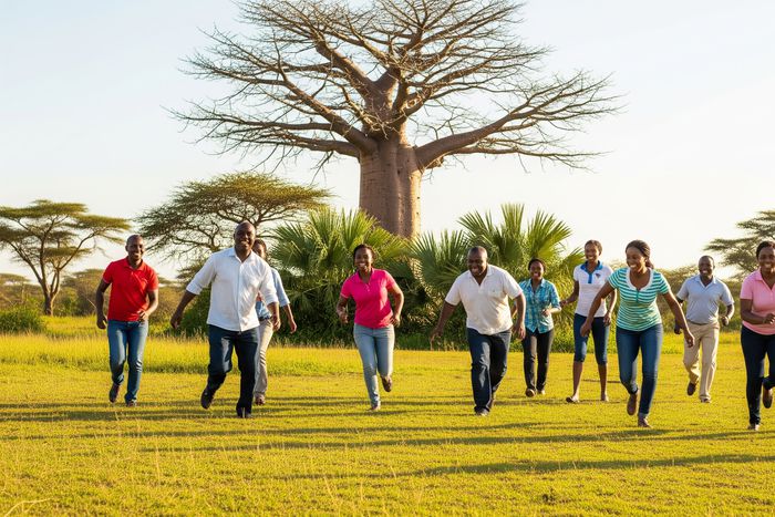 An AI generated image of adults playing