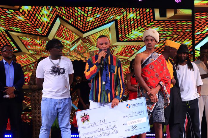 Winner Jose Jay after winning Sh1 million with other finalists