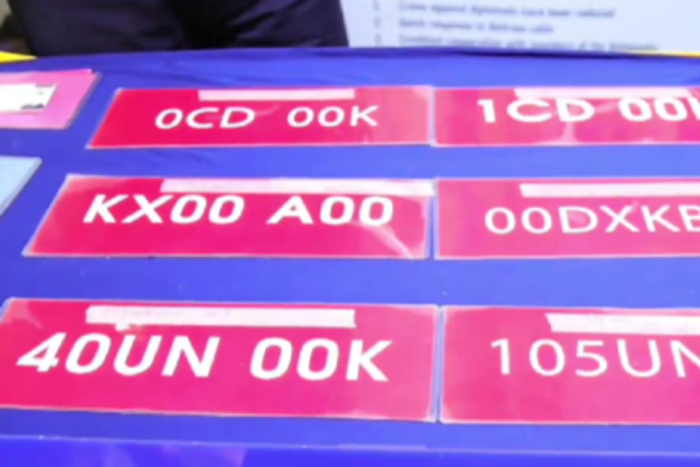 Red diplomatic number plates. (Image: Kenya Police Service)