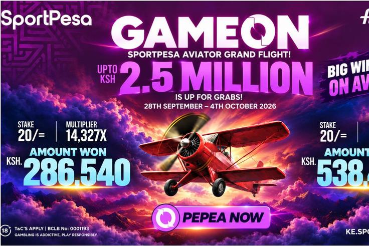 Aviator Grand Flight puts KSh 2.5 million up for grabs as SportPesa spotlights big winners