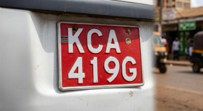 An image of a red number plate.(Image: K24Tv)