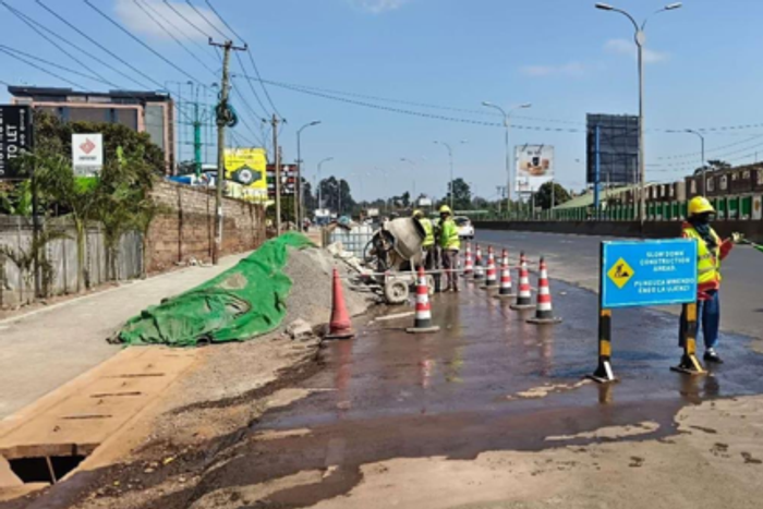 Ongoing roadworks along Waiyaki Way