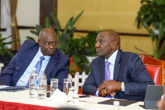 File Image of President William Ruto and former Deputy President Rigathi Gachagua at State House.