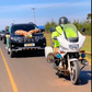 A police officer providing escort for a wedding
