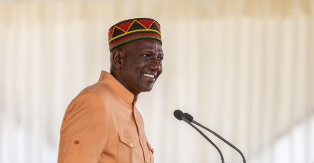 President William Ruto speaking in Siaya County