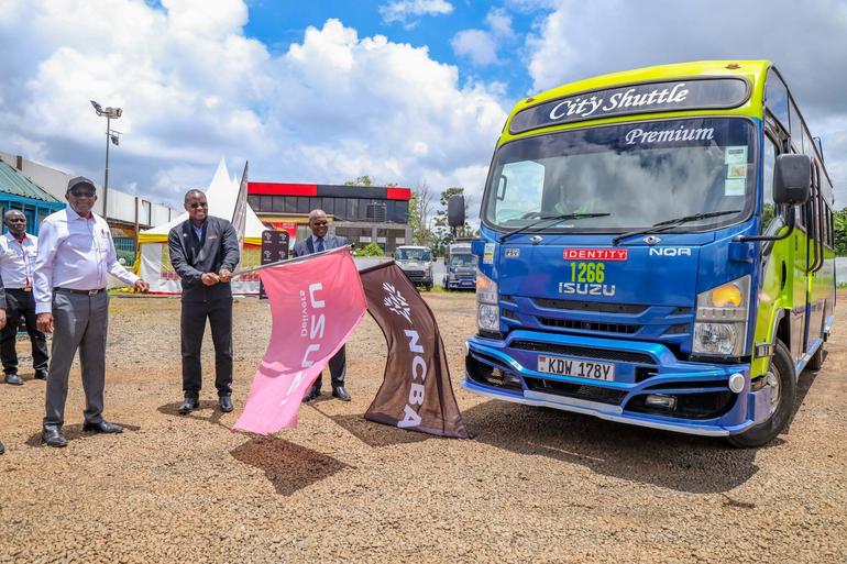 NCBA Bank flags off five Isuzu NQR buses to Crown Premium Limited, operating under City Shuttle Sacco on March 24th 2026 (Image: Files)