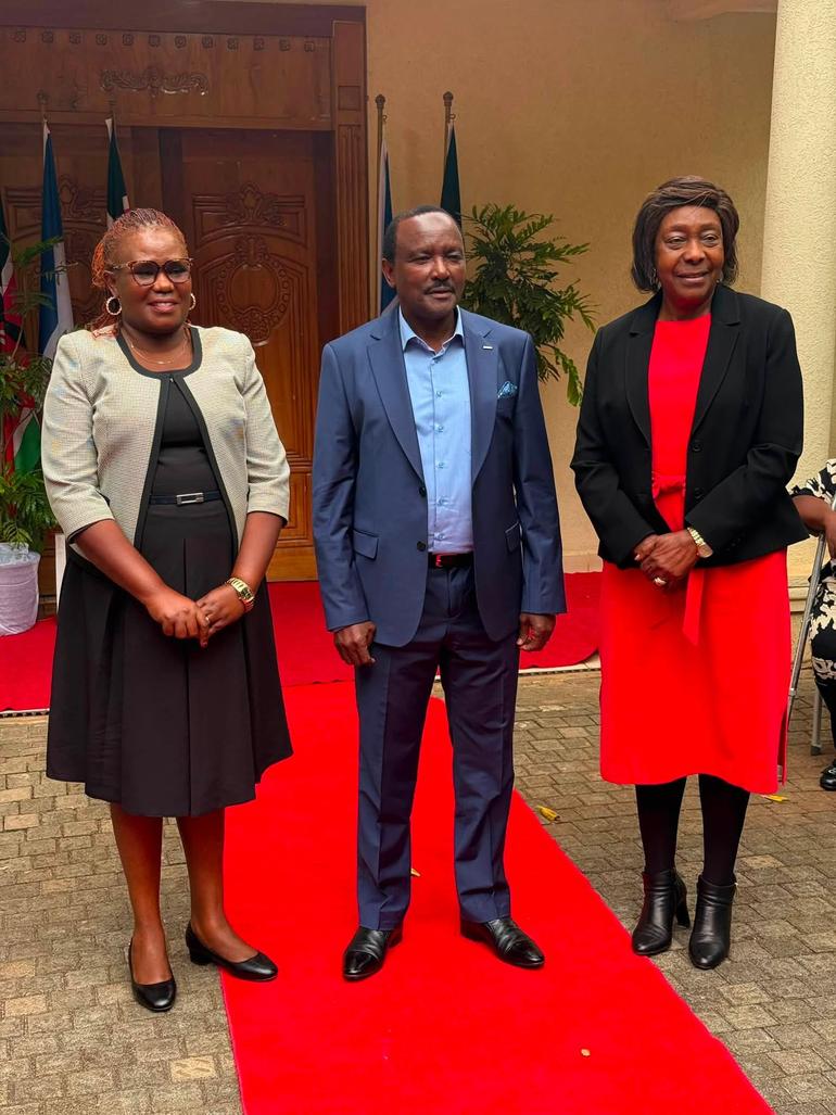 Former Meru Governor Kawira Mwangaza, the Umoja na Maendeleo Party (UMP) party leader pictured with Kalonzo Musyoka and Charity Ngilu as her party joined the Azimio la Umoja–One Kenya Coalition (Image: Files)