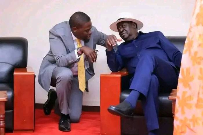 ODM leader Raila Odinga with Nairobi  Governor Johnson Sakaja