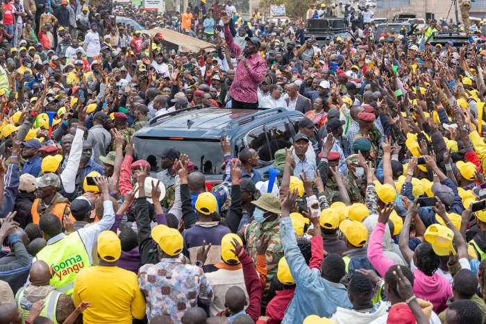 President William Ruto speaking in Kajiado County. (Image: PCS)
