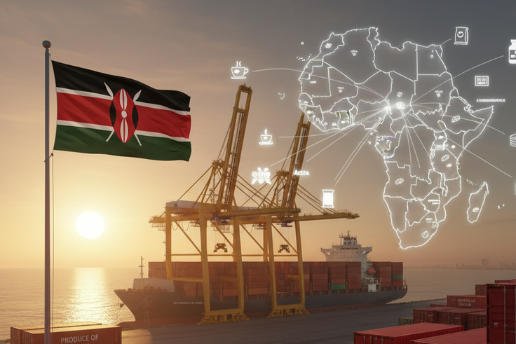 An AI-generated illustration of Africa's cross-border trade