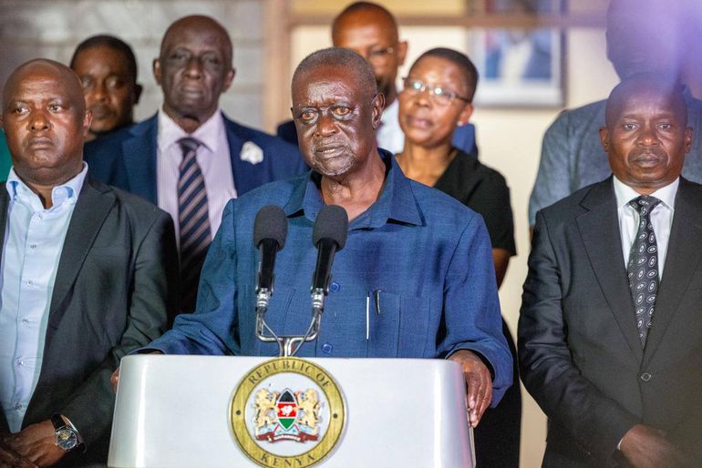 Oburu Odinga addressing the country after the death of Raila Odinga