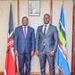 Agriculture Cabinet Secretary Mutahi Kagwe and his Communications Advisor Joel Chacha