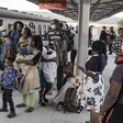 Passengers at a Kenya Railways terminus
