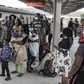 Passengers at a Kenya Railways terminus