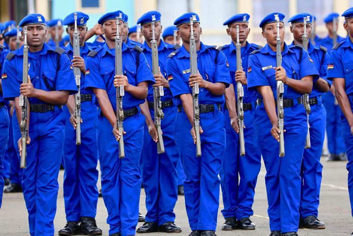Police officers during a passout parade