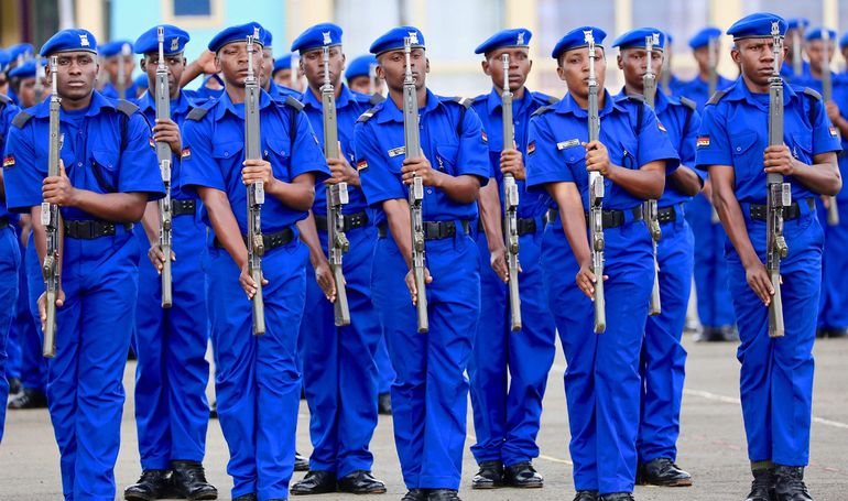 Police officers during a passout parade