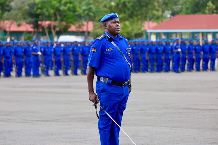 Police officers during a passout parade