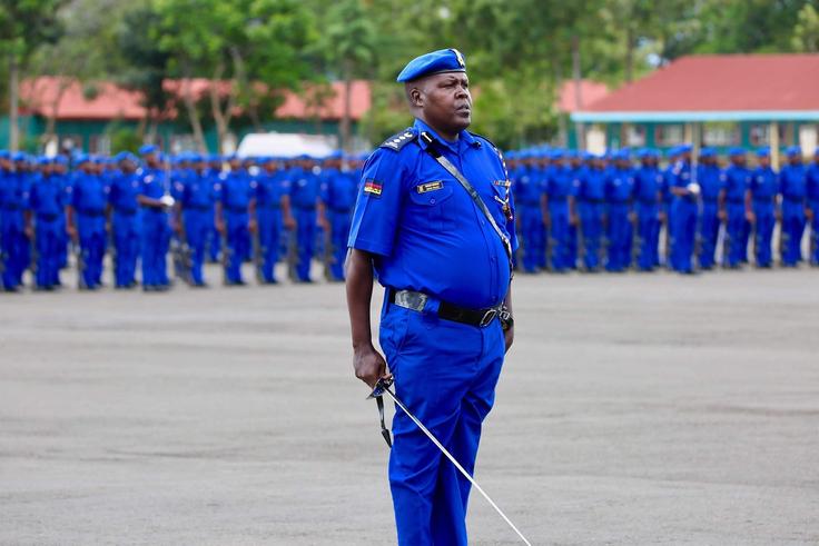 Police officers during a passout parade