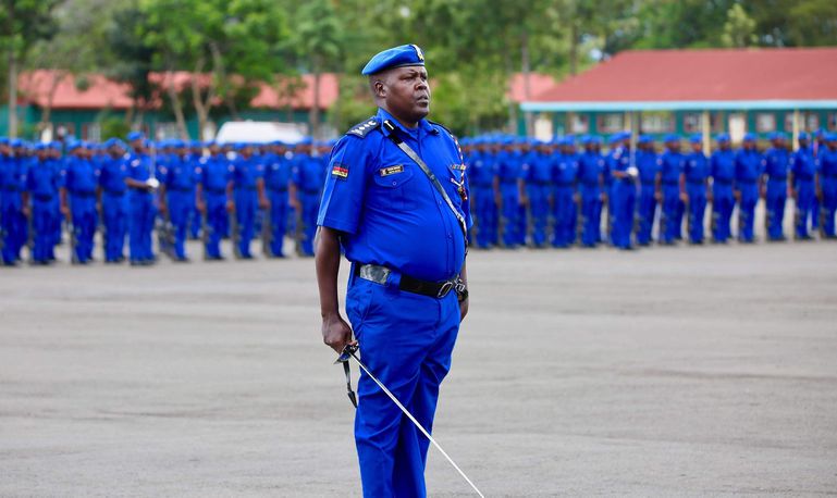 Police officers during a passout parade