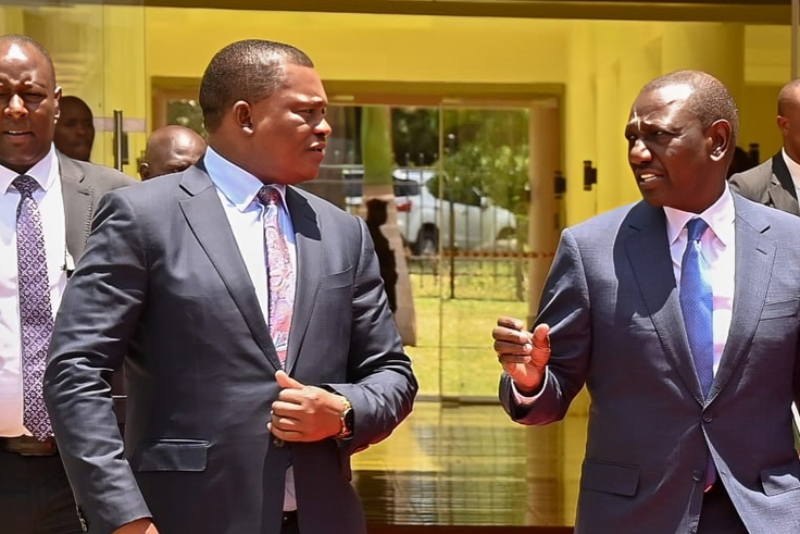 President William Ruto with former Public Service CS Justin Muturi at a past event