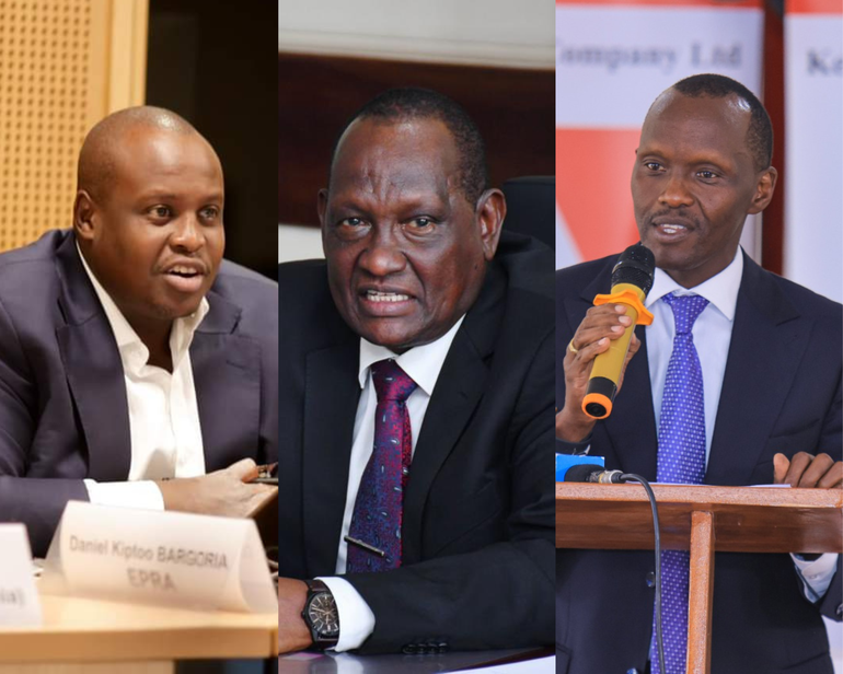 Former EPRA DG Daniel Kiptoo, former Petroleum PS and former KPC MD Joe Sang