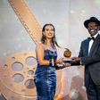 Shiksha Arora receiving her Kalasha award presented by President William Ruto