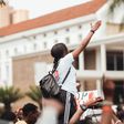 A protestor taking part in a demonstration in Nairobi