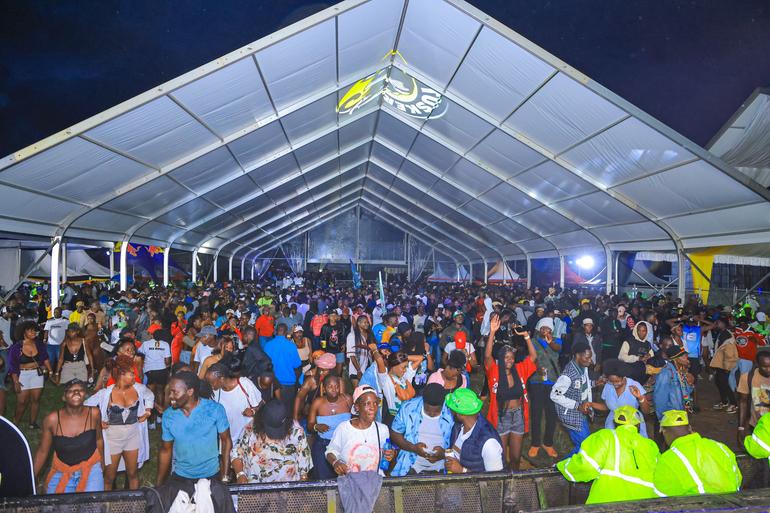 Revellers at the Dala Sevens After Party at the Jomo Kenyatta Stadium in Kisumu