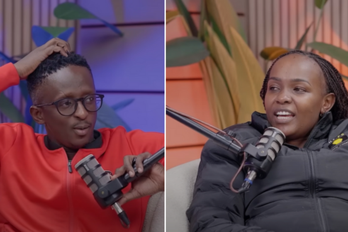 Njugush and Celestine Ndinda hosts of the BTW Podcast