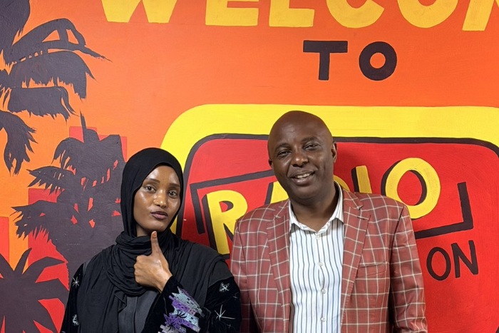 Activist and journalist Hanifa Adan with Murang'a Governor Irungu Kang'ata
