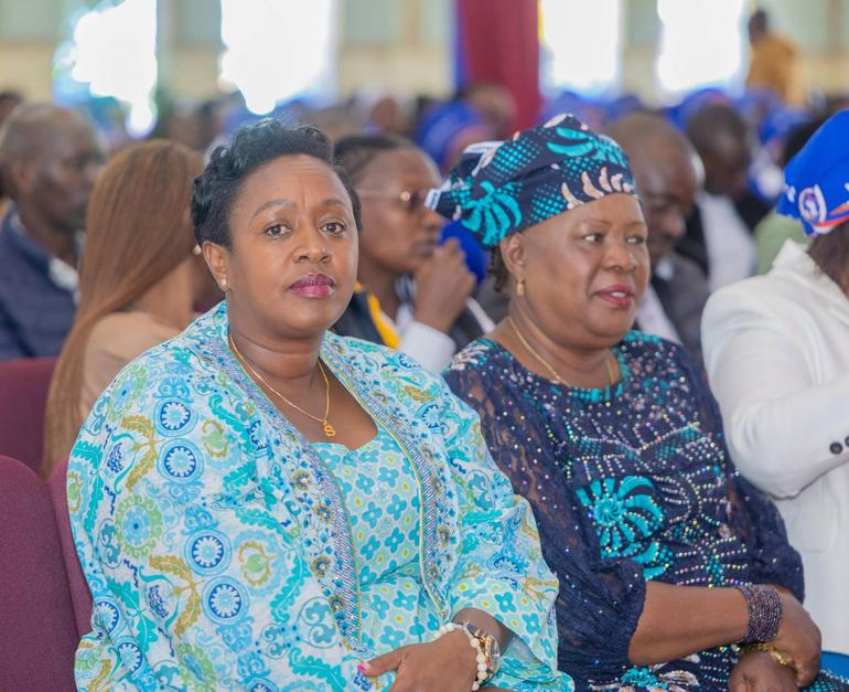 Sabina Chege pictured at PCEA Ol Kalou Town during a worship and fundraiser event in support of the Women’s Guild Vision 2026 (Image: Files)
