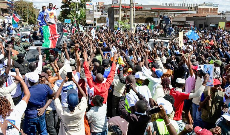 Linda Mwananchi leaders at a political rally in Meru on August 30, 2026