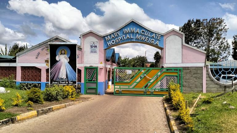 Mary Immaculate Hospital is a 24-hour faith based mission hospital located along Nyeri-Nyahururu Highway in Mweiga, Nyeri County (Image: Files)