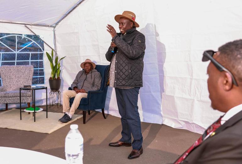 DCP leader Rigathi Gachagua addressing a gathering in Spokane, Washington State, U.S.A.