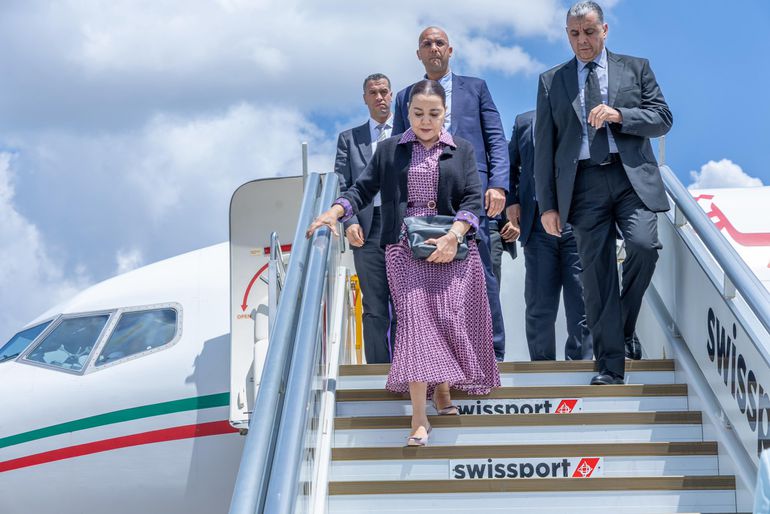 Princess Lalla of Morocco disembarks a plane into Kenya, November 4, 2025