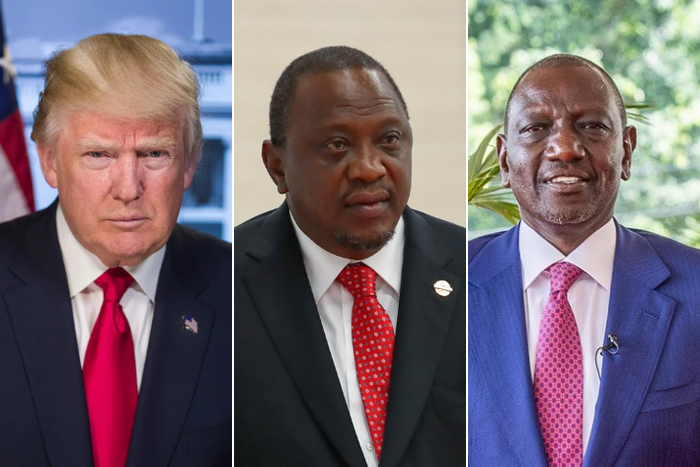 President Donald Trump, former President Uhuru Kenyatta and President William Ruto