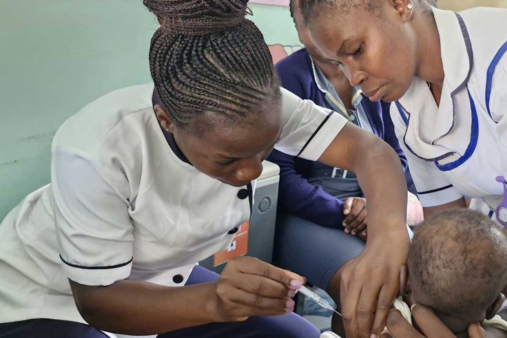 Nurses administering a vaccine