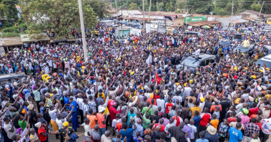President Ruto addressing residents at Amagoro Town, Teso North, Busia County. (Image: PCS)
